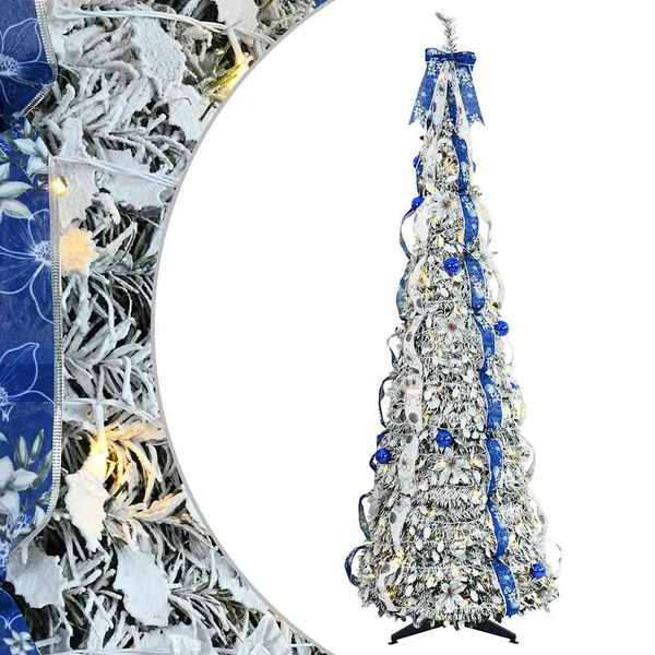 vidaXL K&uuml;nstlicher Weihnachtsbaum mit 150 LEDs Wei&szlig; 180 cm PVC