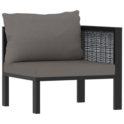 vidaXL 9-tlg. Garten-Lounge-Set mit Auflagen Poly Rattan Anthrazit