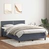 vidaXL Boxspringbett mit Matratze & LED Dunkelgrau 140x210 cm Samt