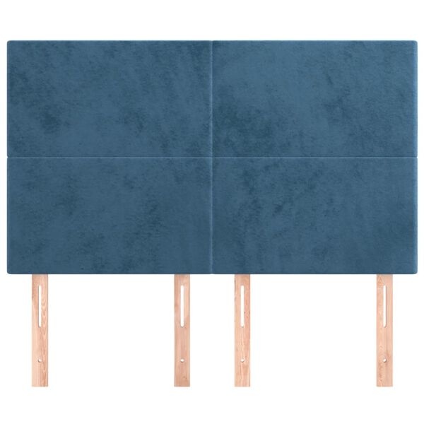 vidaXL Kopfteil Dunkelblau 144x5x118/128 cm Samt