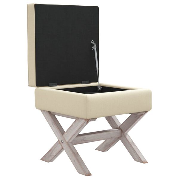 vidaXL Hocker mit Stauraum 45x45x49 cm Leinen