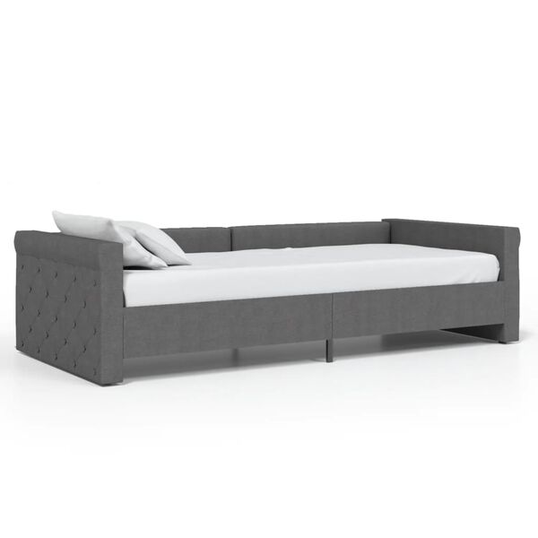 vidaXL Tagesbett USB Dunkelgrau Stoff 90x200 cm