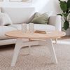 vidaXL Tischplatte &Oslash;90x1,5 cm Rund Massivholz Buche