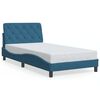 vidaXL Bettgestell mit LED ohne Matratze Blau 100x200 cm Samt