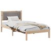 vidaXL Bettgestell mit gepolstertem Kopfteil Taupe 90 x 190 cm