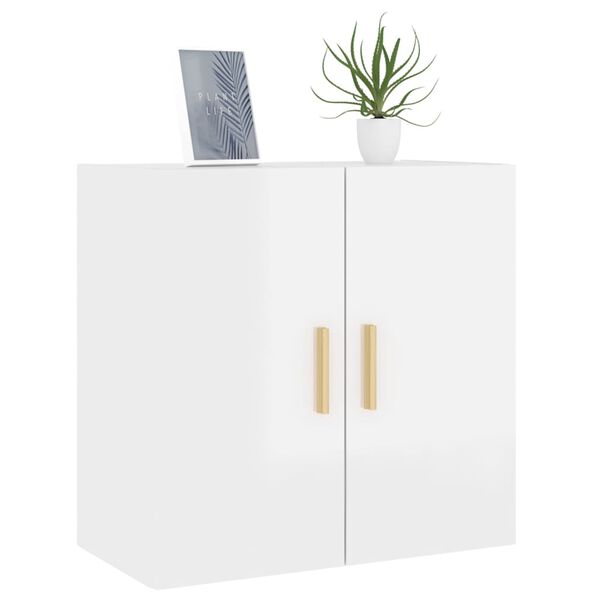 vidaXL Wandschrank Hochglanz-Wei&szlig; 60x30x60 cm Holzwerkstoff