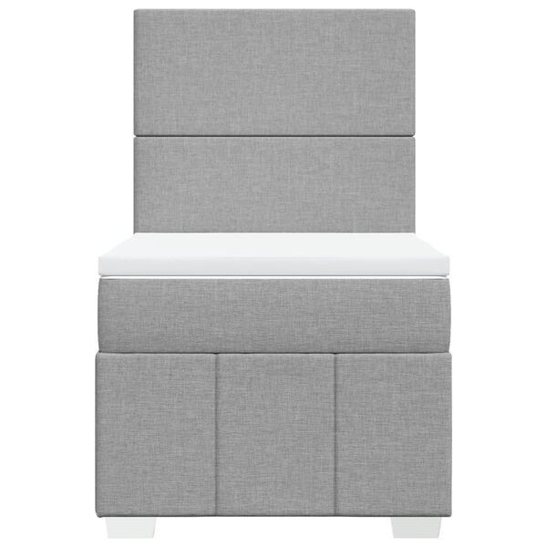 vidaXL Boxspringbett mit Matratze Hellgrau 90x190 cm Stoff
