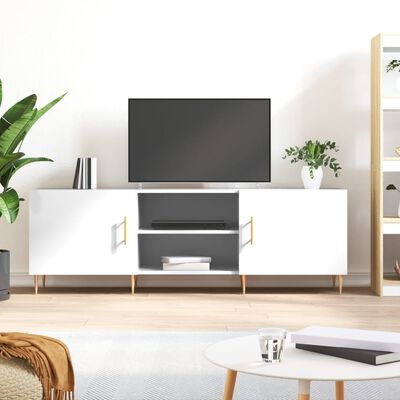 vidaXL TV-Schrank Hochglanz-Weiß 150x30x50 cm Holzwerkstoff