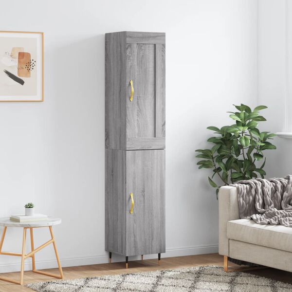 vidaXL Highboard Grau Sonoma 34,5x34x180 cm Holzwerkstoff