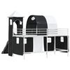 vidaXL Kinderloftbett Wei&szlig; und Schwarz 107 x 200 cm Metall