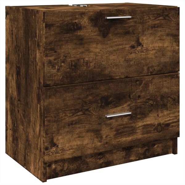 vidaXL Waschbeckenunterschrank R&auml;uchereiche 59x37x59 cm Holzwerkstoff