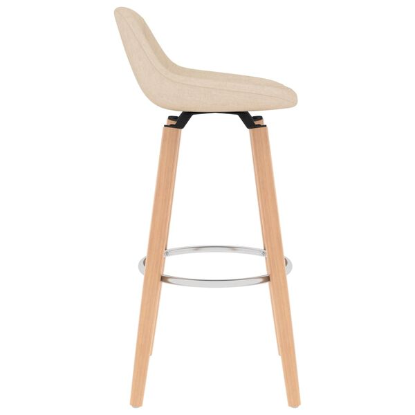 vidaXL Barhocker 2 Stk. Creme Stoff