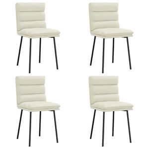 vidaXL Esszimmerstühle 4 Stk. Creme Samt