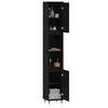 vidaXL Badschrank Schwarz 30x30x190 cm Holzwerkstoff