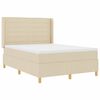 vidaXL Boxspringbett mit Matratze Creme 140 x 190 cm Stoff