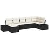 vidaXL Gartensofa-set 7 stk. Schwarz Poly-Rattan