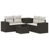 vidaXL Sofa Set 6 stk. Schwarz und Cremewei&szlig; Polyrattan und Stahl
