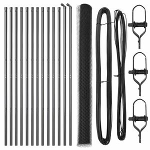 vidaXL Bodenmontierter Sechseckzaun 25 x 1,6 m PVC-beschichteter Stahl