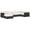 vidaXL Modular-Sofa-Eckteil 1 Stk. + Auflagen Poly Rattan Schwarz