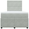 vidaXL Boxspringbett mit Matratze Hellgrau 120x200 cm Samt