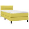 vidaXL Boxspringbett mit Matratze & LED Gr&uuml;n 90x200 cm Stoff