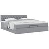 vidaXL Ottoman-Bett mit Matratze Hellgrau 200x200 cm Stoff