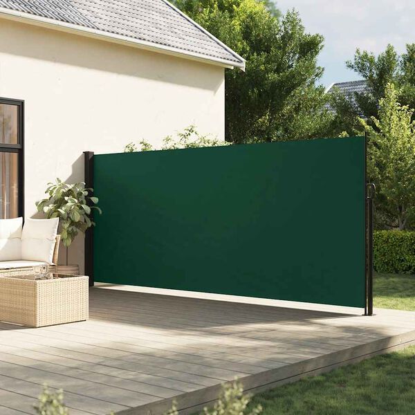 vidaXL Seitenmarkise Ausziehbar Dunkelgr&uuml;n 160x600 cm