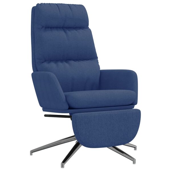vidaXL Relaxsessel mit Fu&szlig;teil Blau Stoff