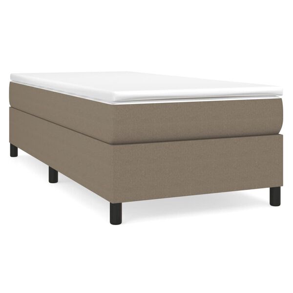 vidaXL Boxspringbett mit Matratze Taupe 90x200 cm Stoff