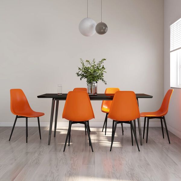 vidaXL Esszimmerst&uuml;hle 6 Stk. Orange PP