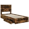 vidaXL Aufbewahrungsbett Ger&auml;ucherte Eiche 90 x 190 cm Holzwerkstoff