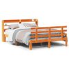 vidaXL Bettgestell mit Kopfteil ohne Matratze Wachsbraun 140x190 cm