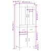 vidaXL Highboard Betongrau 69,5x34x180 cm Holzwerkstoff