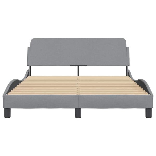 vidaXL Bettgestell "Dover" Hellgrau 140x190 cm Stoff
