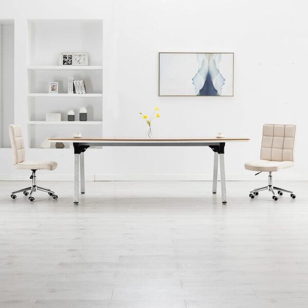 vidaXL Esszimmerst&uuml;hle 2 Stk. Creme Stoff