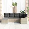 vidaXL Sofa Set mit Kissen 6 pcs Hellgrau Poly-Rattan