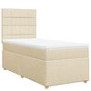 vidaXL Boxspringbett mit Matratze Creme 80x200 cm Stoff