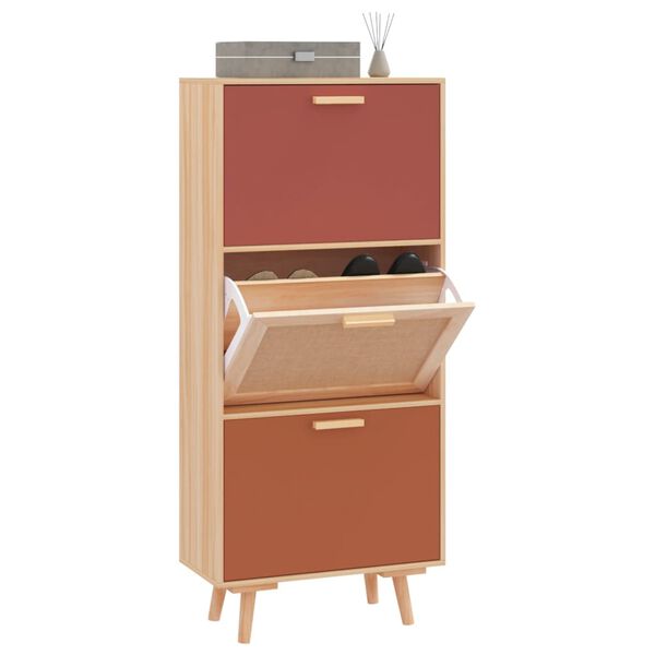 vidaXL Schuhschrank 52x25x120 cm Holzwerkstoff