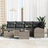 vidaXL Sofa Set mit Kissen mit Speicher Grau Poly-Rattan