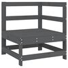 vidaXL Ecksofa mit Kissen Grau Massivholz Kiefer