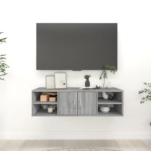 vidaXL Wandregal Grau Sonoma 102x30x29 cm Holzwerkstoff