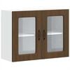 vidaXL K&uuml;chen-H&auml;ngeschrank mit Glast&uuml;r Kalmar Braun Eichen-Optik