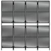 vidaXL Paravent 4-tlg. Schwarz Poly Rattan