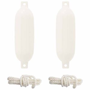 vidaXL Bootsfender 2 Stk. &Oslash; 16 x 58 cm Wei&szlig; PVC