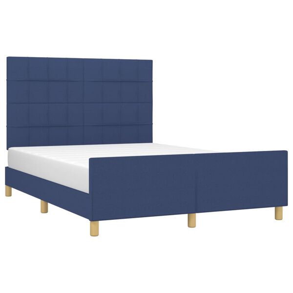 vidaXL Bettgestell ohne Matratze Blau 140x190 cm Stoff