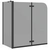 vidaXL Bad-Duschschirm Schwarz 120 x 68 x 130 cm
