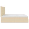 vidaXL Ottoman-Bett mit Matratzen & LEDs Creme 200x200 cm Stoff