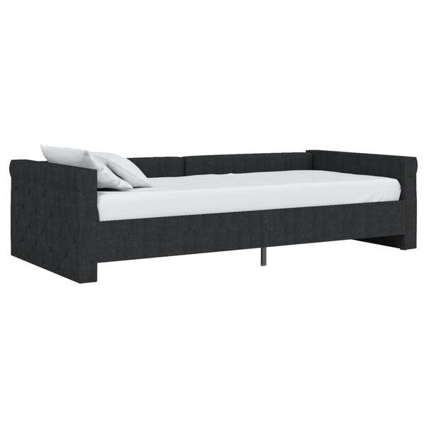 vidaXL Tagesbett mit Matratze USB Schwarz Stoff 90x200 cm
