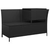 vidaXL 3-tlg. Garten-Lounge-Set mit Kissen Schwarz Poly Rattan