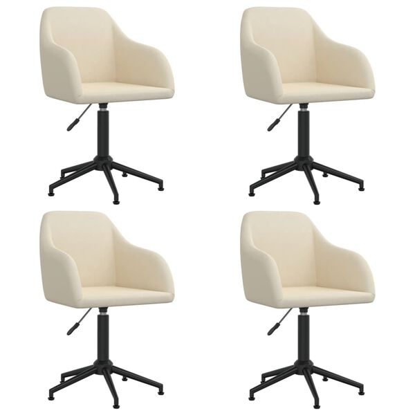 vidaXL Esszimmerst&uuml;hle 4 Stk. Drehbar Creme Samt